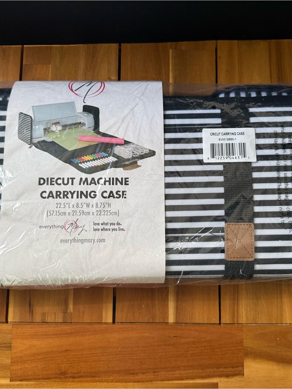 Cricut Black and White Striped Diecut Machine Carrying Case